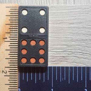 4:8 Vintage Whitman Replacement Domino Large Black Plastic Color Dots Dominoes